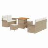vidaXL Set Divano da Giardino 8 pz 7-Numero di posti Beige e Crema