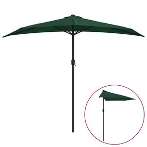 vidaXL Ombrellone da Balcone Palo in Alluminio Verde 270x144 cm a Met&agrave;