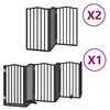 vidaXL Cancello Cani Porta Pieghevole Nero 12 Pannelli 600 cm Pioppo