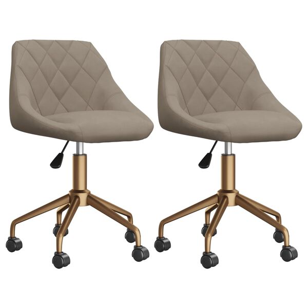 vidaXL Sedie da Pranzo Girevoli 2 pz Grigio Chiaro in Velluto