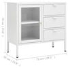 vidaXL Credenza Bianca 75x35x70 cm in Acciaio e Vetro Temperato