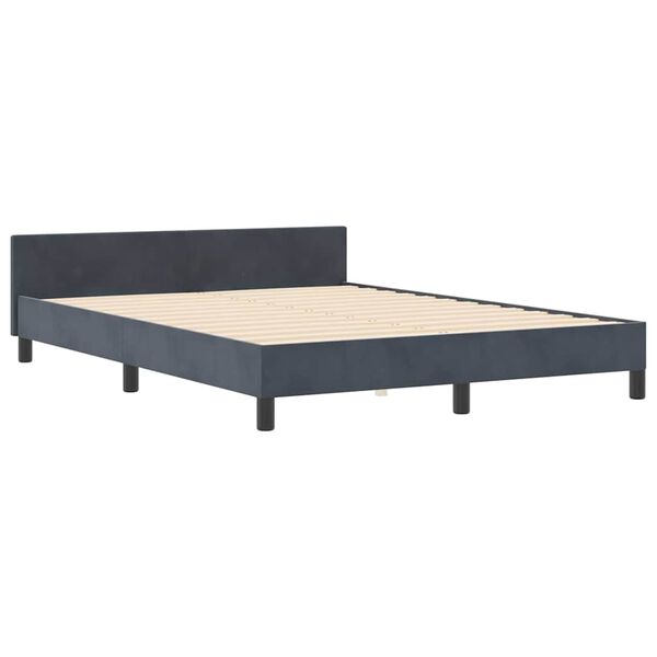 vidaXL Letto a molle con testiera Grigio scuro 180 x 200 cm Velluto