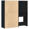 vidaXL Set Tavolo da Trucco LED Rovere Nero 140 x 40 x 140 cm