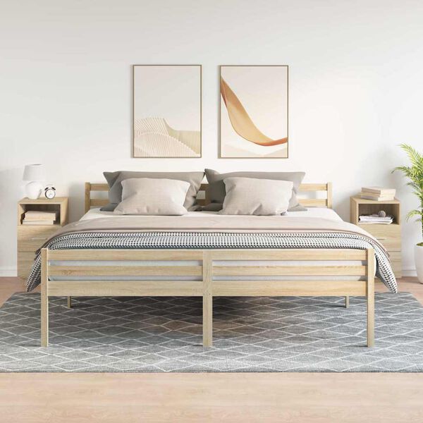 vidaXL Comodini 2 pz con 2 Cassetti Rovere Sonoma 36x36x68 cm