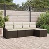 vidaXL Set di divani con cuscino 5 pcs Marrone polyrattan