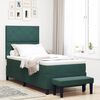 vidaXL Letto a molle con materasso Verde scuro 90 x 200 cm Velluto