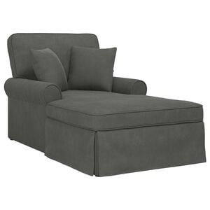vidaXL Chaise Longe con Gonna 3 pz Grigio scuro Tessuto in Cords