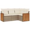 vidaXL Set Divano da Giardino 4 pz con Cuscini Beige in Polyrattan
