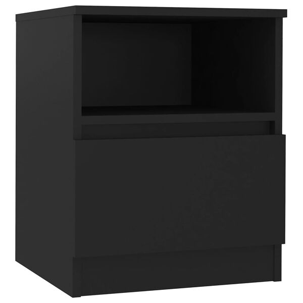 vidaXL Comodino Nero 40x40x50 cm in Legno Multistrato