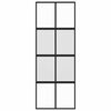 vidaXL Porta Scorrevole Nera 76x205 cm in Vetro Temperato e Alluminio