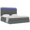 vidaXL Letto con contenitore e LED con led Grigio scuro 180 x 200 cm