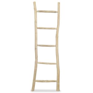 vidaXL Portasciugamani con 5 Pioli in Legno di Teak 45x150 cm Naturale