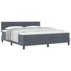 vidaXL Letto a molle con materasso Grigio scuro 180 x 200 cm Velluto