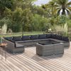 vidaXL Set Divani da Giardino 12 pz con Cuscini in Polyrattan Grigio