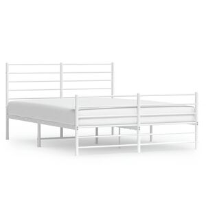 vidaXL Giroletto con Testiera e Pediera Metallo Bianco 120x190 cm