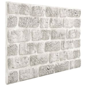 vidaXL Pannelli da parete 10 pz 100 x 50 cm Grigio Chiaro Schiuma EPS