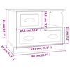 vidaXL Comodino Rovere Fumo 60x39x45 cm