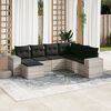 vidaXL Set Divani da Giardino 7pz con Cuscini Grigio Chiaro Polyrattan