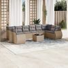 vidaXL Set Divani da Giardino 11 pz con Cuscini Beige in Polyrattan