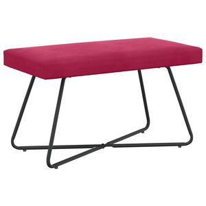 vidaXL panchina Rosso Vino 80 x 40 x 45 cm Velluto