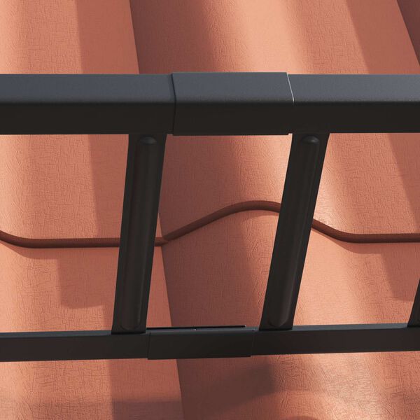 vidaXL Guardia per neve sul tetto Nero 600 x 2,5 x 20 cm Acciaio