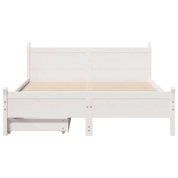 vidaXL Letto senza Materasso Bianco 140x190 cm Legno Massello di Pino