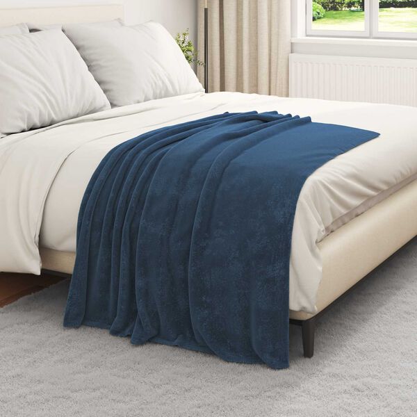vidaXL Coperte da Pile 6 pcs Blu navy 130 x 150 cm Panno