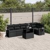 vidaXL Set Divani da Giardino con Cuscini 7pz Nero Polyrattan