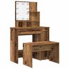 vidaXL Set Tavolo da Toeletta con LED Legno Antico Legno Multistrato