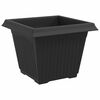vidaXL Vaso quadrato per fiori 24 pcs Nero 28,5 x 28,5 x 22 cm