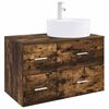 vidaXL Set di mobili per il bagno 2 pz Rovere Fumo