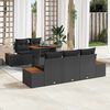vidaXL Set Divano da Giardino con archiviazione 6 pcs Nero Poly Rattan