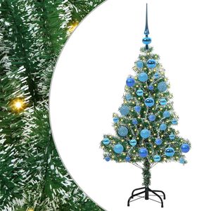 vidaXL Albero di Natale Artificiale Imbiancato con Luci LED 120 cm
