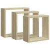vidaXL Mensole a Cubo da Parete 3 pz Rovere Sonoma