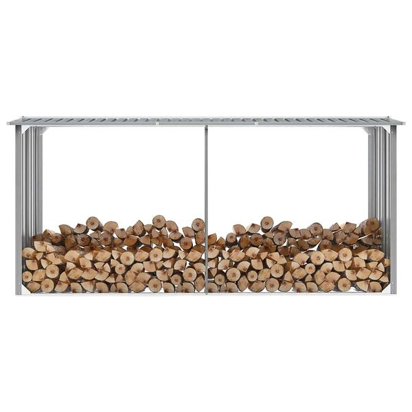 vidaXL Capannone da Giardino in Acciaio Zincato 330x92x153cm Grigio