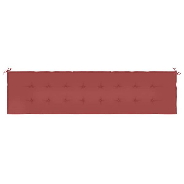 vidaXL Cuscino per Panca Rosso Vino 200x50x4 cm in Tessuto Oxford