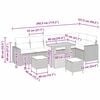 vidaXL Set Divano da Giardino 9 pcs Nero polyrattan