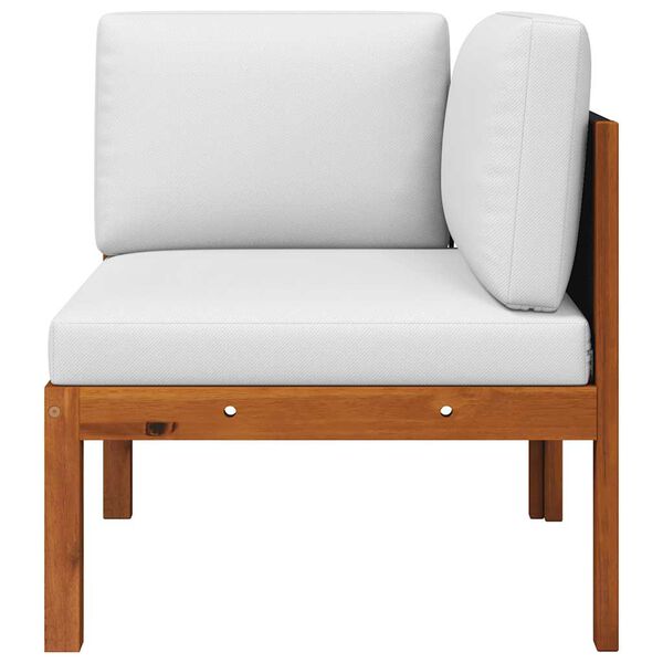 vidaXL Divano angolare da giardino con cuscini in legno di acacia e corda