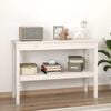 vidaXL Tavolo Consolle Bianco 110x40x75 cm in Legno Massello di Pino
