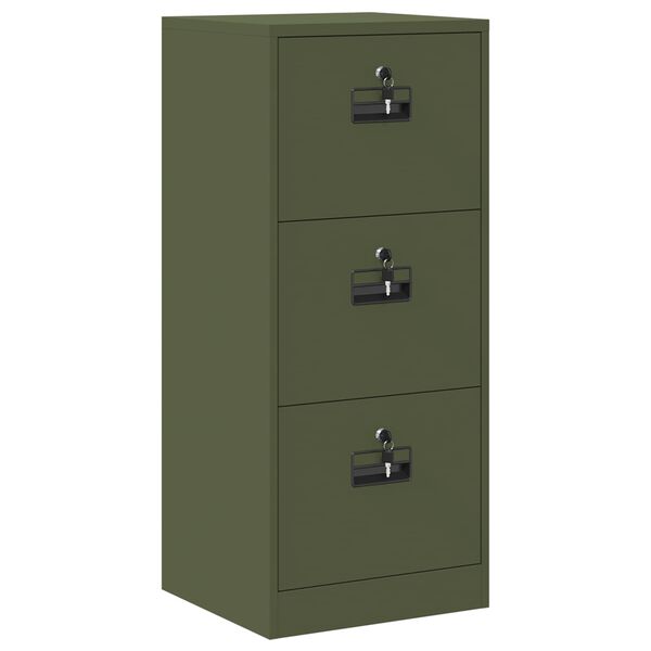 vidaXL Armadio per File con cassetto Verde oliva 45,5 x 42 x 106,5 cm
