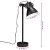 vidaXL Lampada da Scrivania 25 W Nera 15x15x55 cm E27
