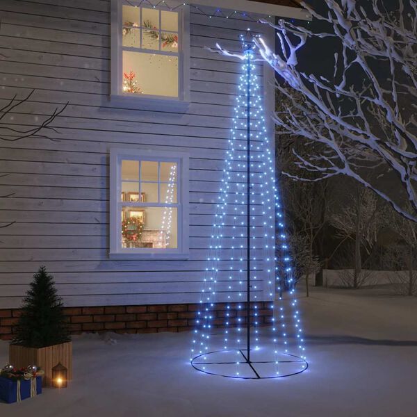 vidaXL Albero di Natale a Cono Blu 310 LED 100x300 cm