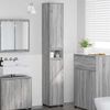 vidaXL Mobile da Bagno con porta Grigio Sonoma 30,5 x 30 x 195 cm