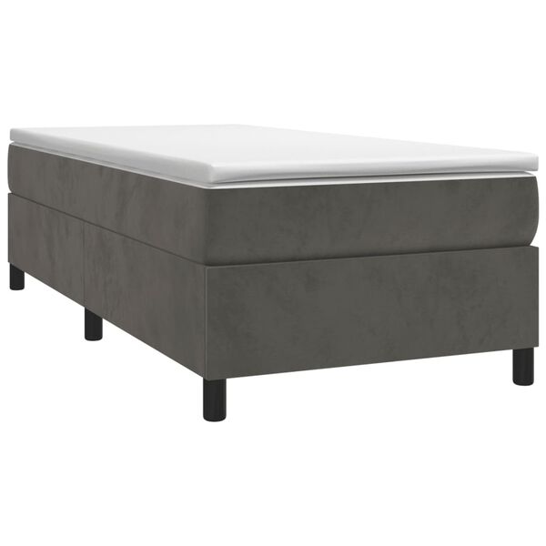 vidaXL Struttura Letto a Rete a Molle Grigio Scuro 100x200 cm Velluto