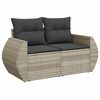 vidaXL Set Divani da Giardino 7pz con Cuscini Grigio Chiaro Polyrattan