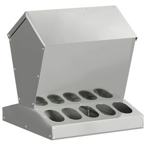 vidaXL Feeder per pollo Argento 40 x 40 x 45 cm Acciaio zincato