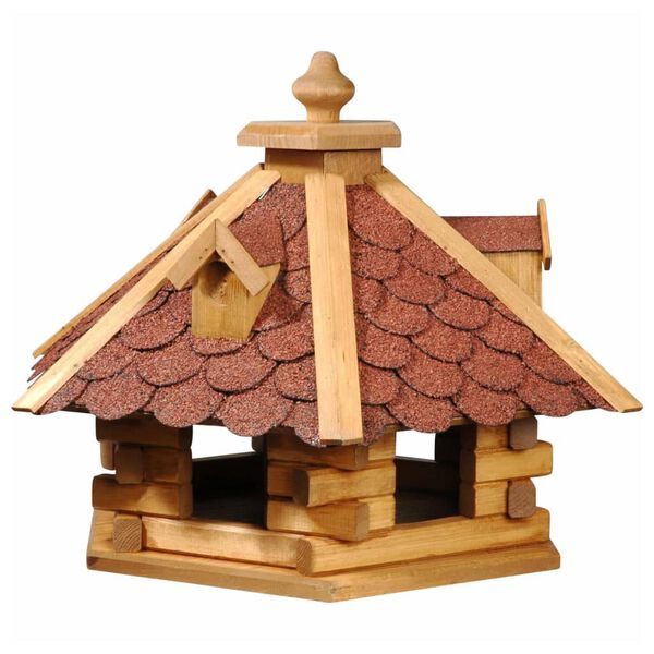 dobar Casetta per Uccelli Esagonale Naturale e Rossa