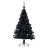 vidaXL Albero di Natale artificiale con luci integrate Nero 120 cm PVC