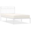 vidaXL Giroletto con Testiera Metallo Bianco 100x190 cm