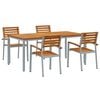 vidaXL Set da Pranzo per Giardino 5 pcs Grigio